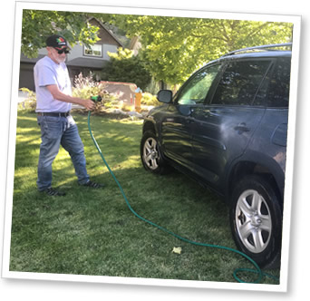 Make Water Work - wash your car on the lawn